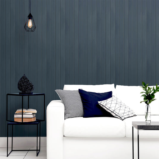 Flat Wooden Plank Blue Wallpaper