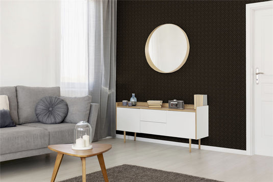 Symmetrical Chic Black and Gold Wallpaper sw6