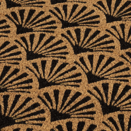 Astley Scallop Deco Coir Black Doormat