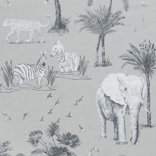 Safari Lagoon Grey Wallpaper