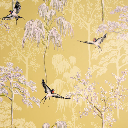 Japanese Garden Ochre Wallpaper sw12