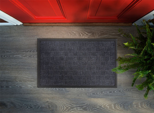 Millbrook Cross Embossed Grey Doormat