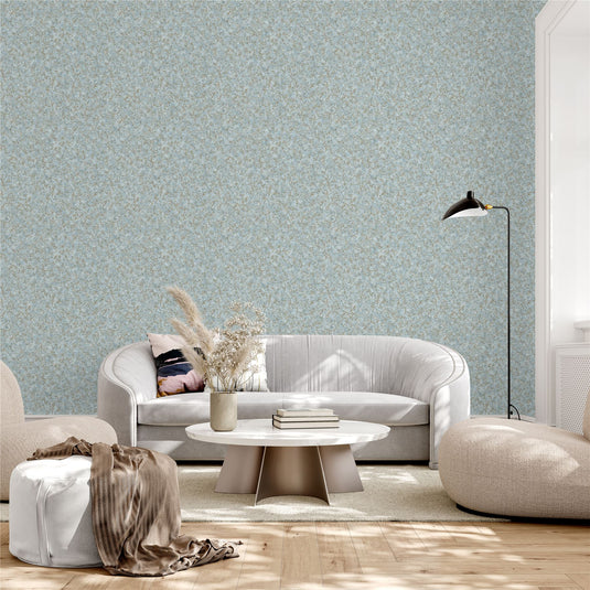 Textured Marble Soft Blue / Gold Wallpaper