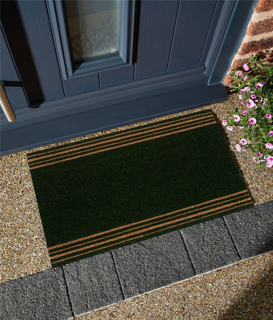 Astley 4 Stripes Coir Green Doormat