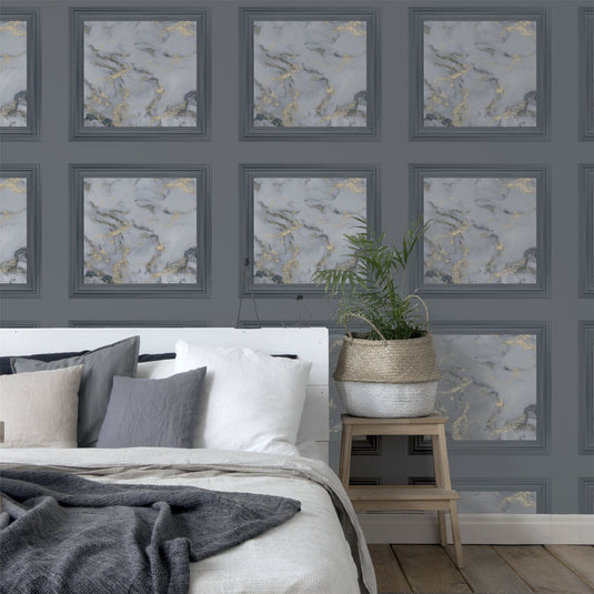 Bahia Panel Charcoal Wallpaper