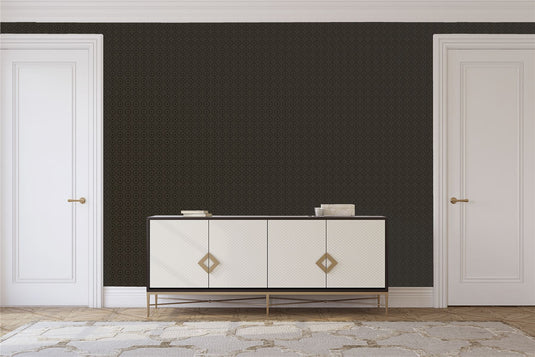 Symmetrical Chic Black and Gold Wallpaper sw6