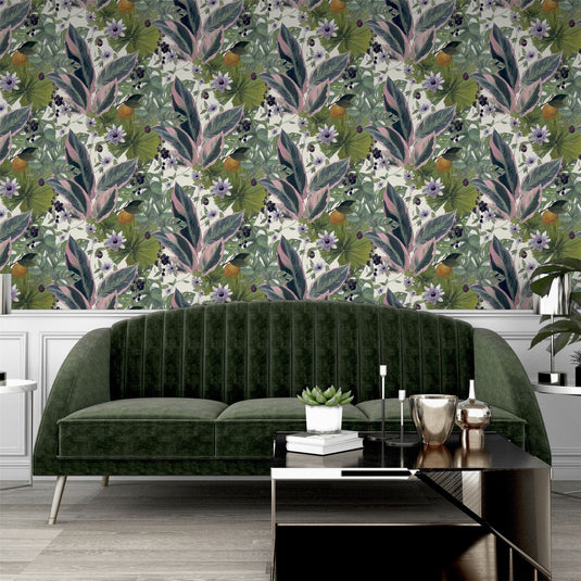 Passion Flower White Wallpaper