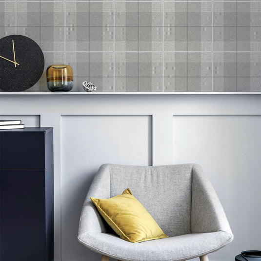 Country Tartan Grey Wallpaper