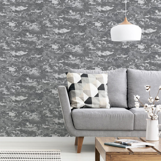 Patina Grey/Silver Wallpaper