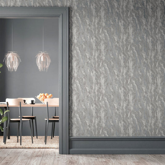 Luxe Texture Pewter Wallpaper