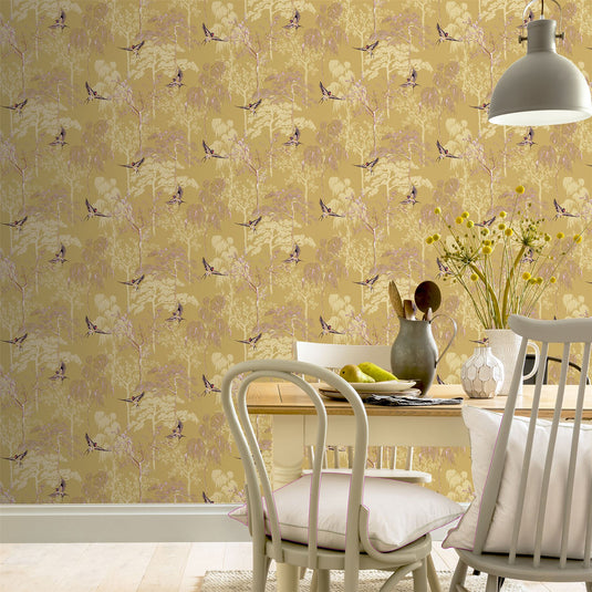 Japanese Garden Ochre Wallpaper