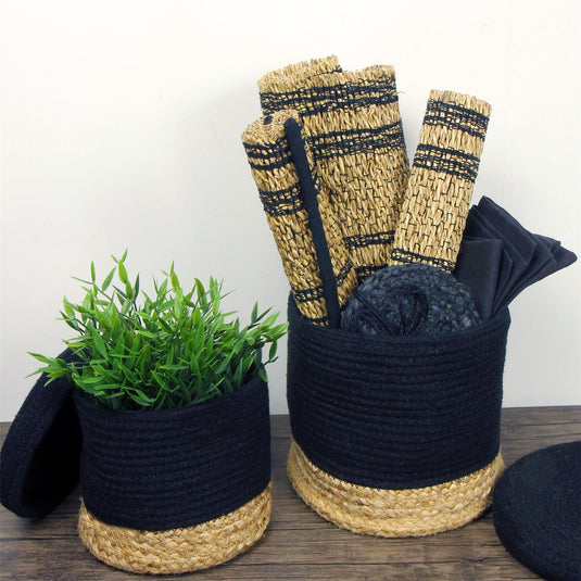 Balham Lidded Nested Baskets Black