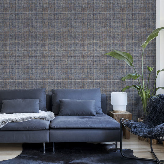 Country Tweed Navy Wallpaper