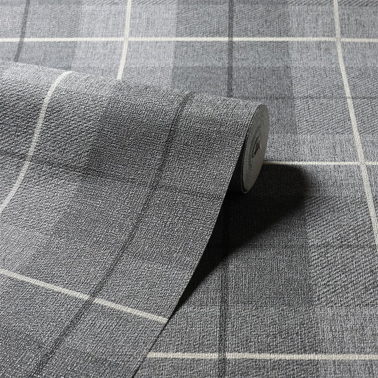 Country Tartan Charcoal Wallpaper