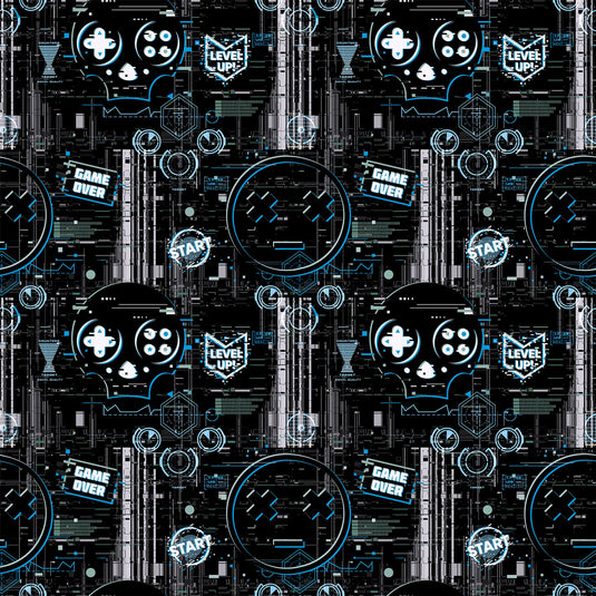 Gaming Glitch Charcoal/Blue Wallpaper