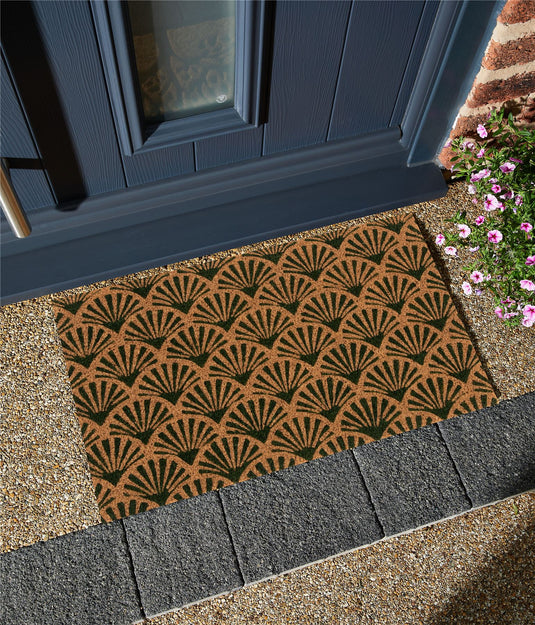 Astley Scallop Coir Forest Green Doormat