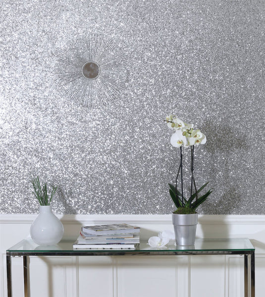 Sequin Sparkle Silver Wallpaper