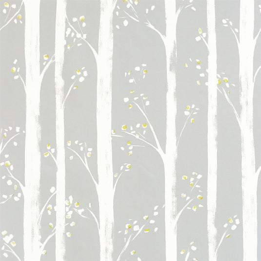 Pretty Trees Ochre/Grey Wallpaper