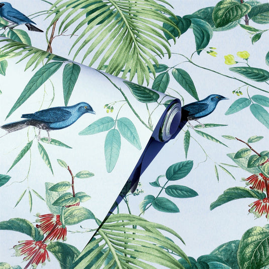 Exotic Garden Blue Wallpaper