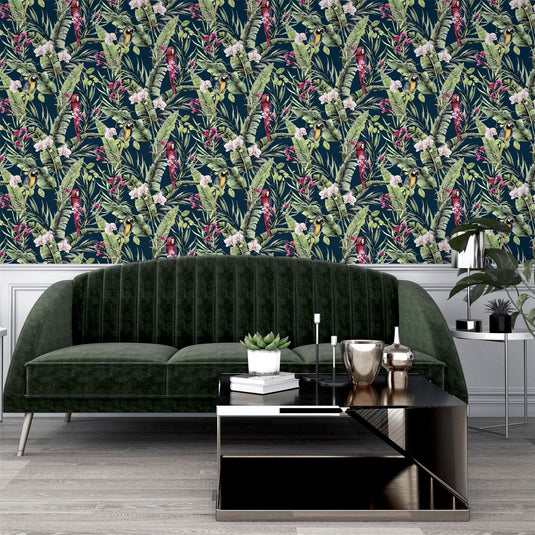 Pretty Polly Navy Multi Wallpaper