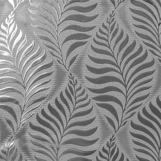 Foil Embossed Leaf Silver Wallpaper