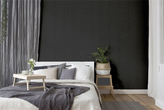 Silk Cascade Charcoal Wallpaper