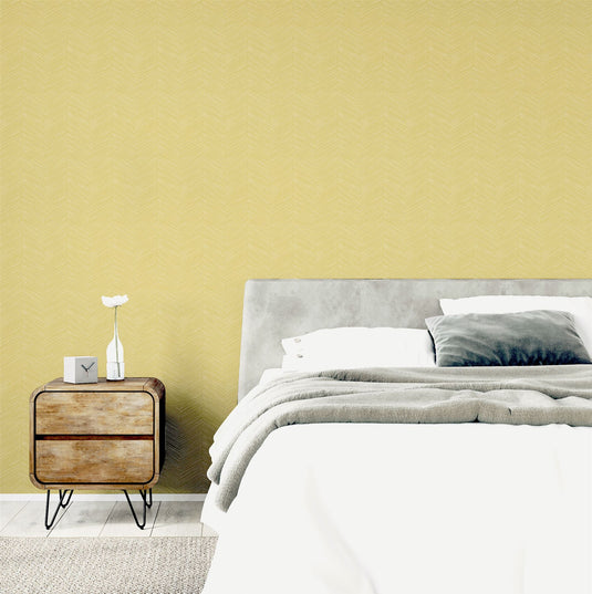 Arrow Weave Ochre Wallpaper